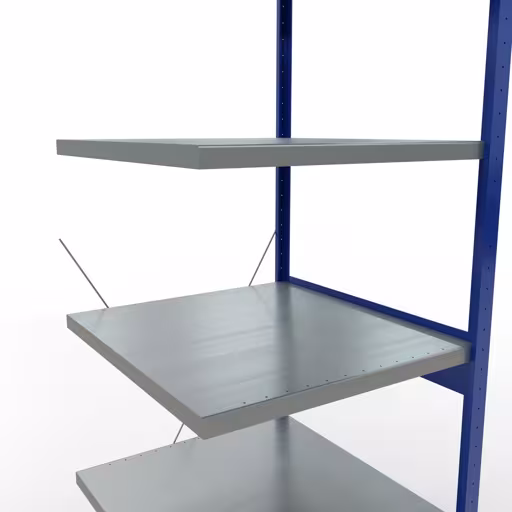 Productafbeelding nr. 15 van het artikel Aanbouwrekken, legbordstellingen, insteeksysteem MULTIplus250, 2500 x 750 x 800 mm (HxBxD), 6 legborden, kruisschoor, RAL 5010 gentiaanblauw/verzinkt/verzinkt Afbeelding nr. 15 van het artikel aanbouwrekken, legbordstellingen, insteeksysteem MULTIplus250, 2500 x 750 x 800 mm, 6 legborden, kruisschoor, RAL 5010 gentiaanblauw/verzinkt/verzinkt uit de productgroep insteeksysteem van Schulte Lagertechnik.