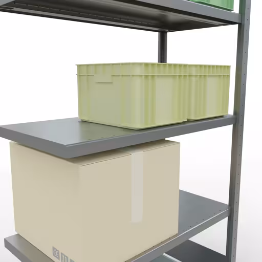 Figuur nr. 12 van het artikel aanbouwrekken, legbordstellingen, insteeksysteem MULTIplus330, 2000 x 1000 x 500 mm, 5 legborden, lengtestangen, verzinkt uit de productgroep insteeksysteem van het merk Schulte Lagertechnik.