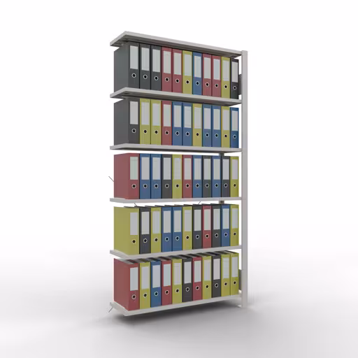 Productafbeelding nr. 14 van het artikel Aanbouwstelling, kantoorstelling, insteeksysteem MULTIplus85, 2000 x 1000 x 300 mm, 6 legborden, kruisschoor, zonder aanslaglijst, lichtgrijs Afbeelding nr. 14 van het artikel, kantoorrekken, insteeksysteem MULTIplus85, 2000 x 1000 x 300 mm, 6 planken, zonder aanslaglijst, lichtgrijs uit de productgroep kantoorrekken van Schulte Lagertechnik