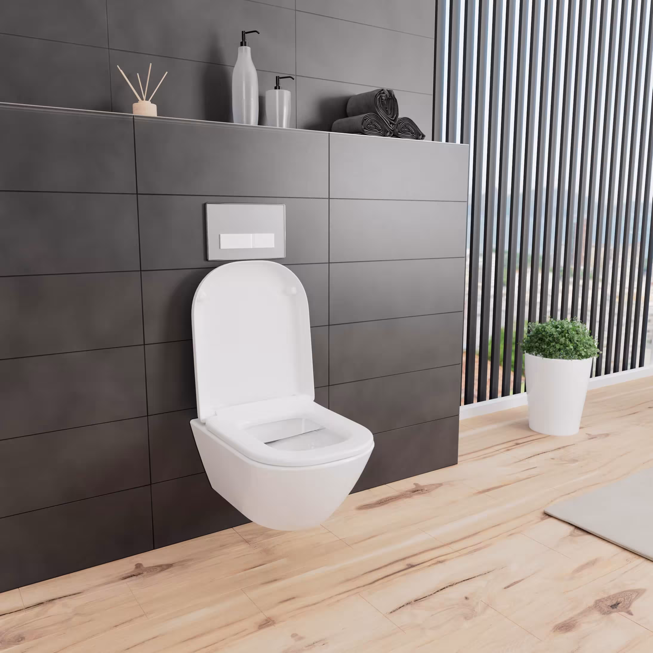Toiletzitting D900 D-vorm wit met softclose-mechanisme van het merk LUVETT uit het assortiment badkamerkeramiek