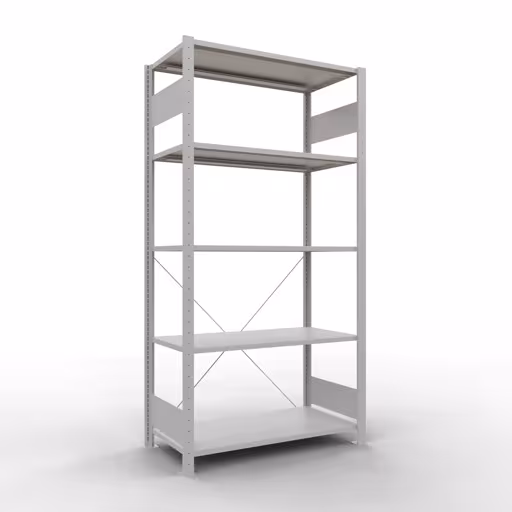 Figuur nr. 13 van het artikel basisplank, legbord, insteeksysteem MULTIplus150, 2000 x 1000 x 500 mm, 5 legborden, kruisschoor, RAL 7035 lichtgrijs uit de productgroep insteeksysteem van Schulte Lagertechnik.