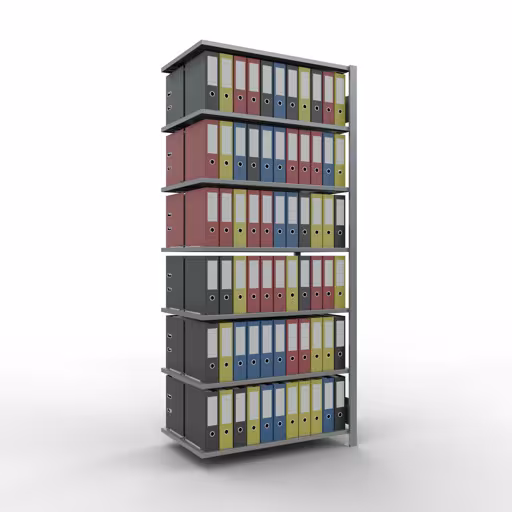 Afbeelding nr. 12 van het artikel, kantoorrekken, insteeksysteem MULTIplus150, 2300 x 1000 x 600 mm, 7 legborden, verzinkt, met middenaanslag uit de productgroep kantoorrekken van Schulte Lagertechnik