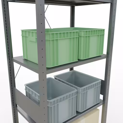 Extra afbeelding van het artikel Basisplank, legbord, insteeksysteem MULTIplus150, 3000 x 750 x 500 mm (HxBxD), 7 legborden, kruisschoor, verzinkt Extra afbeelding van het artikel Basisplank, legplank, insteeksysteem MULTIplus150, 3000 x 750 x 500 mm, 7 legborden, dwarsschoor, verzinkt vanaf basisplank