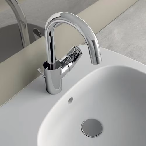IS Ceraflex wastafelmengkraan met hoge uitloop en afloop 146 mm chroom