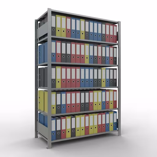 Productafbeelding nr. 14 van het artikel basisplank, kantoorplank, insteeksysteem MULTIplus150, 2000 x 1300 x 600 mm, 6 planken, lengtestangen, verzinkt, met middenaanslag Afbeelding nr. 14 van het artikel, kantoorrekken, insteeksysteem MULTIplus150, 2000 x 1300 x 600 mm, 6 legborden, verzinkt, met middenaanslag uit de productgroep kantoorrekken van Schulte Lagertechnik