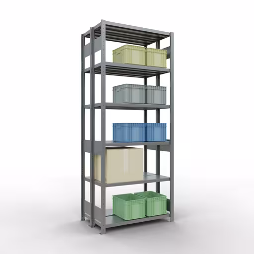 Productafbeelding nr. 13 van het artikel basisplank, dubbele plank, stellingsysteem MULTIplus250, 2500 x 1000 x (2x300) mm, 2x6 planken, verzinkt uit het assortiment stellingrekken van het merk Schulte Lagertechnik