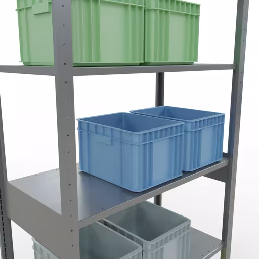Figuur nr. 12 van het artikel basisrek, legbord, insteeksysteem MULTIplus85, 2500 x 1000 x 500 mm, 6 legborden, verzinkt uit de productgroep insteeksysteem van Schulte Lagertechnik.