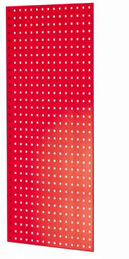 Andere weergave van het artikel geperforeerde plaat zijpaneel, 90 x 1250 x 600 mm (H x D), RAL 3000 vuurrood uit de categorie steeksysteem