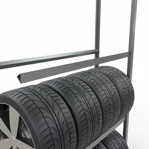 Figuur nr. 9 van het artikel aanbouwrek, wielen-/bandenrek, 2750 x 1300 x 400 mm, verzinkt, 4 opslagniveaus met 150 kg vakbelasting per niveau uit de productgroep stellingrekken van het merk Schulte Lagertechnik