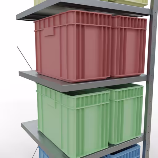 Afbeelding nr. 12 van het artikel aanbouwrekken, legbordstellingen, insteeksysteem MULTIplus250, 2000 x 750 x 800 mm, 5 legborden, kruisschoor, verzinkt uit de productgroep insteeksysteem van Schulte Lagertechnik