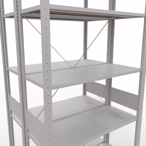 Basisplank, dubbele plank, rekkensysteem MULTIplus150, 3000 x 1000 x (2x800) mm, 2x7 planken, kruisschoor, RAL 7035 lichtgrijs van Schulte Lagertechnik uit het rekkenassortiment