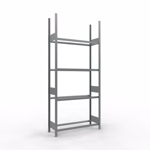 Basisplank, wiel-/bandenplank, 2750 x 1200 x 400 mm (HxBxD), verzinkt, 4 opbergniveaus met 150 kg vakbelasting per niveau, opbergruimte voor auto-onderdelen, art.nr. 20992