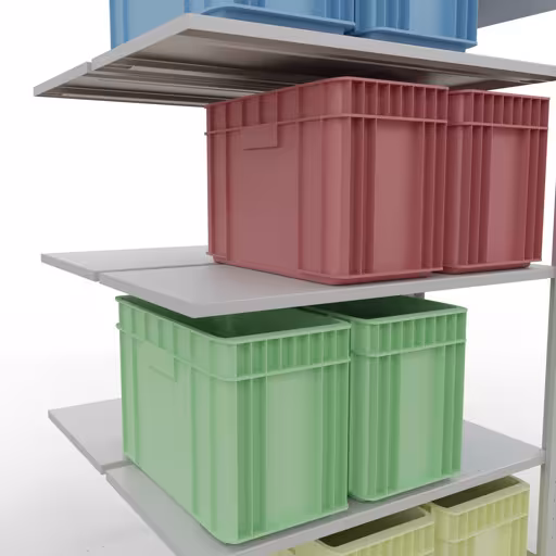 Andere weergave van het artikel Aanbouwplank, dubbele plank, legplank-insteeksysteem MULTIplus150, 2000 x 1000 x (2x500) mm, 2x5 legborden, RAL 7035 lichtgrijs uit de categorie legborden