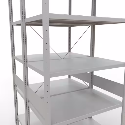 Extra afbeelding van het artikel Basisplank, dubbele plank, plankinsteeksysteem MULTIplus250, 3000 x 1000 x (2x600) mm, 2x7 planken, kruisschoor, RAL 7035 lichtgrijs van dubbele planken