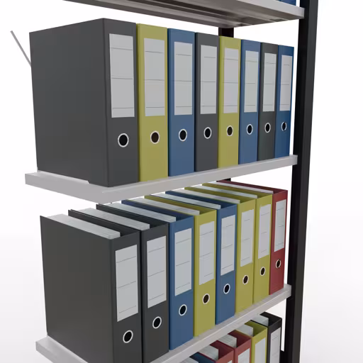 Figuur nr. 12 van het artikel aanbouwrekken, kantoorreksysteem MULTIplus85, 1800 x 750 x 300 mm, 5 planken, kruisschoor, zonder aanslaglijst, zwart/lichtgrijs uit de productgroep kantoorrekken van Schulte Lagertechnik.