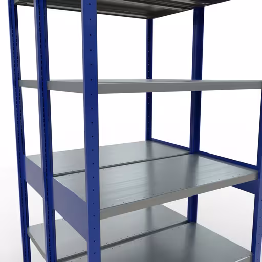 Andere weergave van het artikel basisplank, dubbele plank, rekkensysteem MULTIplus250, 2500 x 1000 x (2x500) mm, 2x6 planken, lengtestangen, RAL 5010 gentiaanblauw uit de categorie rekken