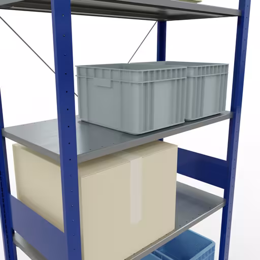 Figuur nr. 13 van het artikel basisrek, legplank-insteeksysteem MULTIplus85, 3000 x 1000 x 500 mm, 7 legborden, RAL 5010 gentiaanblauw uit de productgroep insteeksysteem van het merk Schulte Lagertechnik.