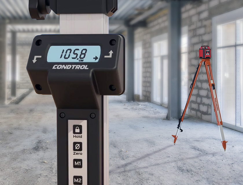 Digitale meetlat Digi Staff met LCD en spaak