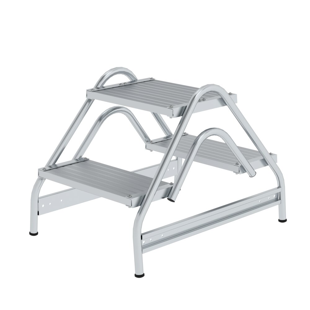 Munk werkplatform, toegankelijk vanaf beide zijden, geribbeld aluminium, 2x2 treden, van Günzburger Steigtechnik Munk werkplatform, aan beide zijden toegankelijk, geribbeld aluminium, uit de categorie "Platformtrappen" met artikelnummer 050059