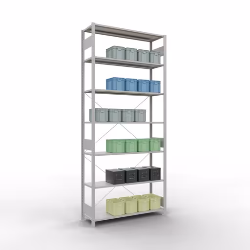 Insteeksysteem basisplank 3000x1300x400 mm, type 150 kg, lichtgrijs met GTIN 4004514292810 Insteeksysteem basisplank 3000x1300x400 mm, type 150 kg, lichtgrijs van Schulte Lagertechnik met het artikelnr. 32642-130