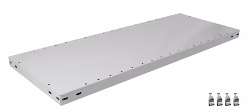 Extra plank MULTIplus250 750 x 400, RAL 7035 lichtgrijs, inclusief 4 plankdragers van Schulte Lagertechnik uit het plug-in systeem-assortiment