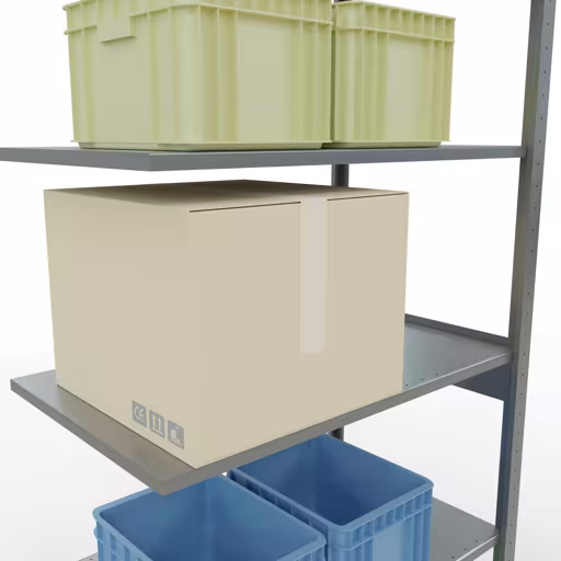 Aanbouwrekken, legborden, insteeksysteem MULTIplus150, 2500 x 1000 x 600 mm (HxBxD), 6 legborden, lengtestangen, verzinkt met artikelnr. 12766-LR Aanbouwrekken, rekken, insteeksysteem MULTIplus150, 2500 x 1000 x 600 mm, 6 legborden, lengtestangen, verzinkt van Schulte Lagertechnik uit de categorie insteeksystemen