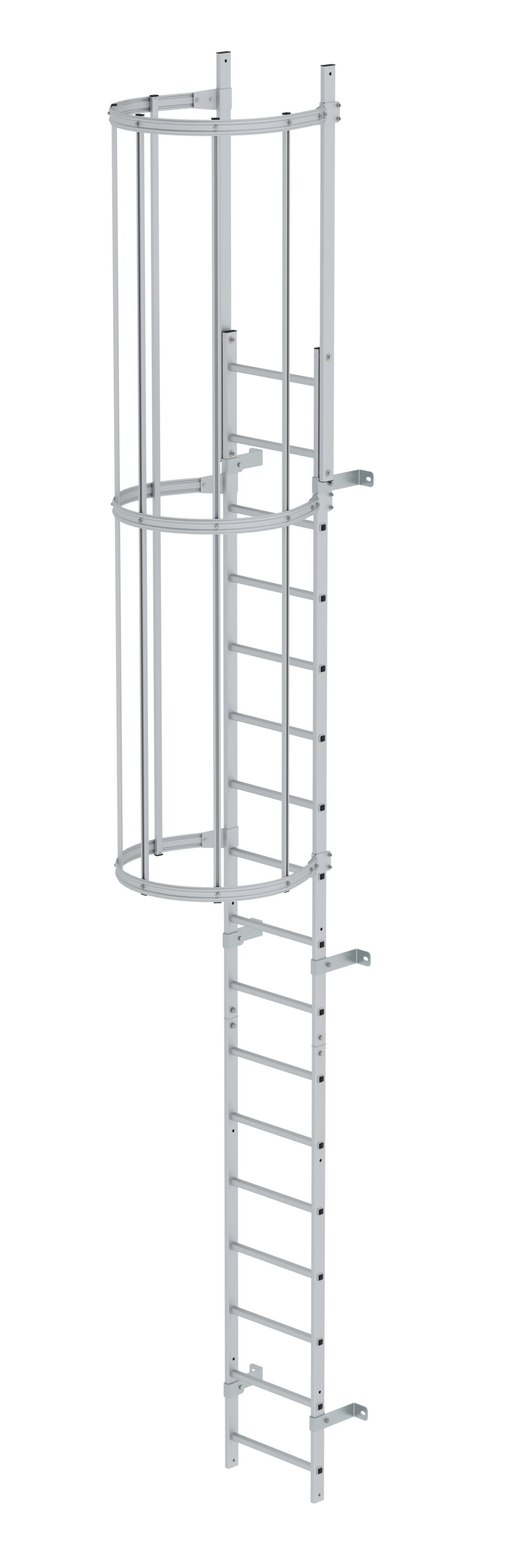 Munk ladder met één sectie en achterbescherming, geanodiseerd aluminium, uit de categorie ladders, artikelnummer 500100
