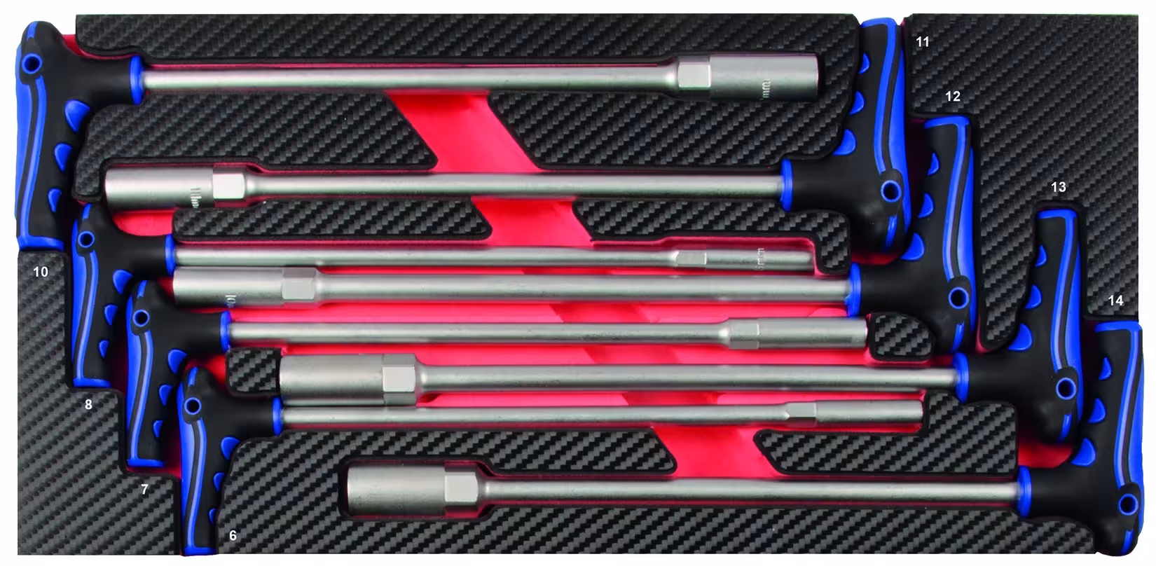 Inzet-schroevendraaier met T-handgreep voor buitenzeskantschroeven, dopsleutelsets en losse onderdelen, art.nr. 5999-355