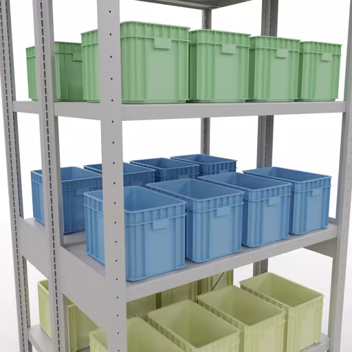 Productafbeelding nr. 8 van het artikel basisplank, dubbele plank, rekkensysteem MULTIplus250, 2500 x 1000 x (2x400) mm, 2x6 planken, kruisschoor, RAL 7035 lichtgrijs uit het rekkenprogramma van het merk Schulte Lagertechnik