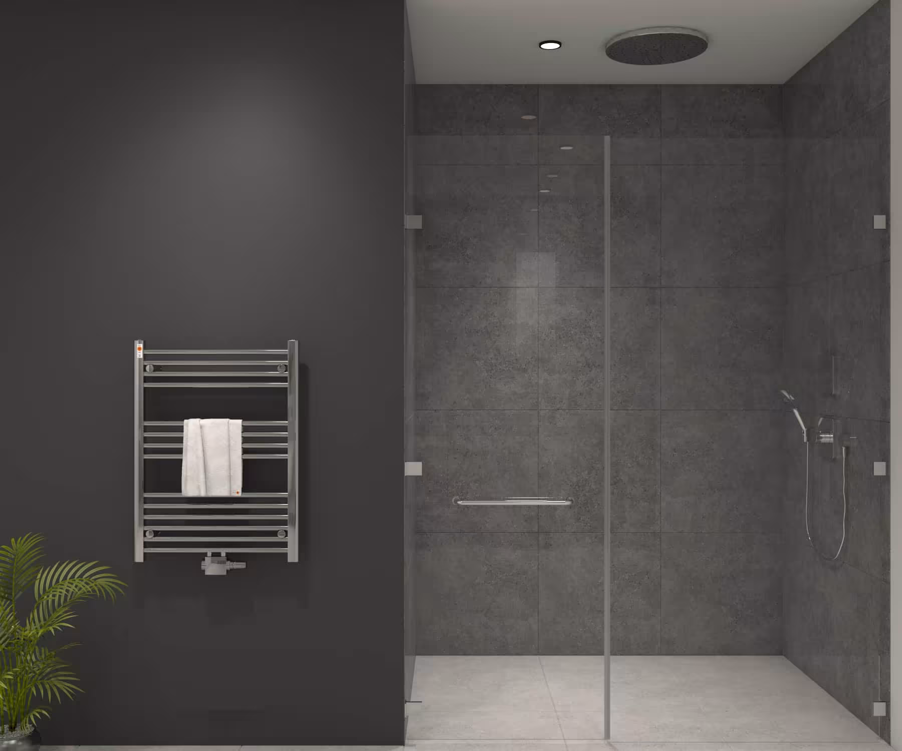 MERT badkamerradiator chroom recht, middenaansluiting, badkamerradiator, art.nr. 3-60x080-M