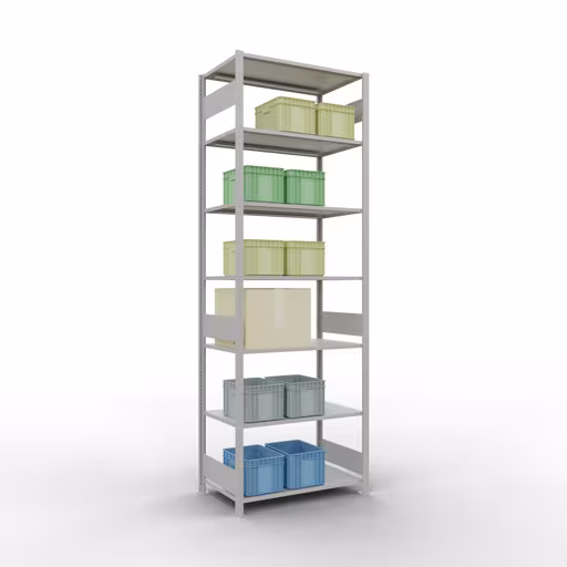 Figuur nr. 12 van het artikel basisrek, legplank-insteeksysteem MULTIplus85, 3000 x 1000 x 600 mm, 7 legborden, RAL 7035 lichtgrijs uit de productgroep insteeksysteem van het merk Schulte Lagertechnik.