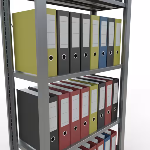 Productafbeelding nr. 12 van het artikel basisplank, kantoorplank, insteeksysteem MULTIplus85, 1800 x 750 x 300 mm, 5 planken, kruisschoor, verzinkt, zonder aanslaglijst Afbeelding nr. 12 van het artikel, kantoorrekken, insteeksysteem MULTIplus85, 1800 x 750 x 300 mm, 5 legborden, verzinkt, zonder aanslaglijst uit de productgroep kantoorrekken van Schulte Lagertechnik