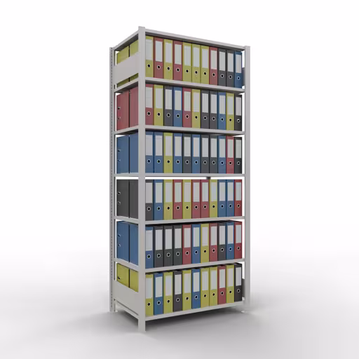 Afbeelding nr. 11 van het artikel basisplank, kantoorplank, insteeksysteem MULTIplus150, 2300 x 1000 x 600 mm, 7 planken, lengtestangen, zonder middenaanslag, lichtgrijs uit de productgroep kantoorplanken van Schulte Lagertechnik
