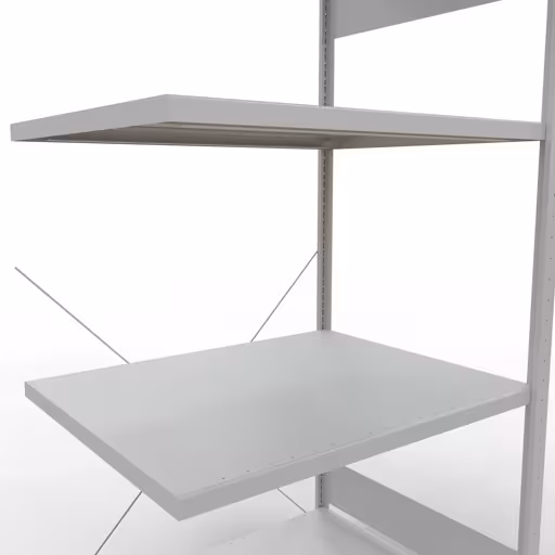Aanbouwrekken, rekken, insteeksysteem MULTIplus330, 2000 x 1000 x 800 mm (HxBxD), 5 planken, kruisschoor, RAL 7035 lichtgrijs van Schulte Lagertechnik uit de categorie insteeksystemen