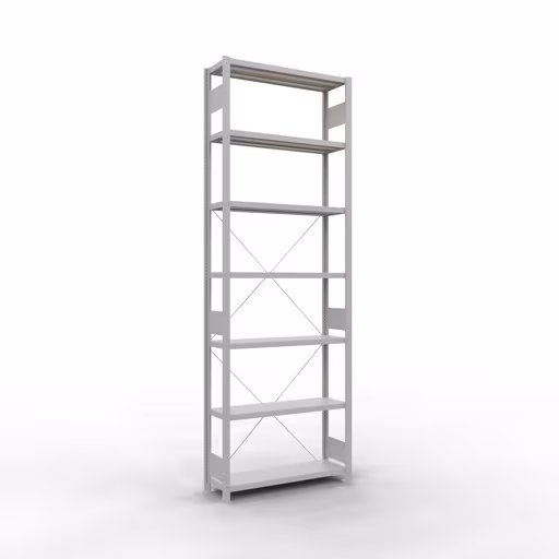 Figuur nr. 13 van het artikel basisplank, legbord, insteeksysteem MULTIplus330, 3000 x 1000 x 300 mm, 7 legborden, kruisschoor, RAL 7035 lichtgrijs uit de productgroep insteeksysteem van Schulte Lagertechnik.