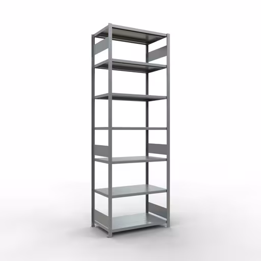 Basisstelling, stelling, insteeksysteem MULTIplus330, 3000 x 1000 x 600 mm (HxBxD), 7 legborden, lengtestangen, verzinkt van Schulte Lagertechnik Basisplank, legplank, insteeksysteem MULTIplus330, 3000 x 1000 x 600 mm (HxBxD), 7 legborden, lengtestangen, verzinkt, basisplank, art.nr. 13962-LR