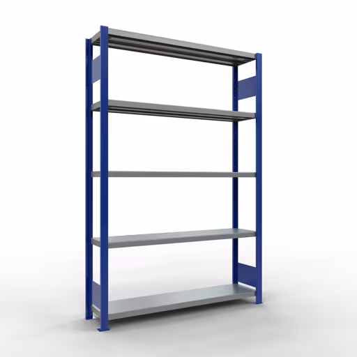 Figuur nr. 14 van het artikel basisrek, legbord, insteeksysteem MULTIplus250, 2000 x 1300 x 300 mm, 5 legborden, lengtestangen, RAL 5010 gentiaanblauw/verzinkt uit de insteeksysteem productgroep van Schulte Lagertechnik.