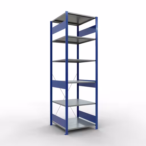 Productafbeelding nr. 12 van het artikel basisplank, legbord, insteeksysteem MULTIplus150, 2500 x 750 x 800 mm, 6 legborden, RAL 5010 gentiaanblauw/verzinkt/verzinkt uit het insteeksysteem-assortiment van Schulte Lagertechnik