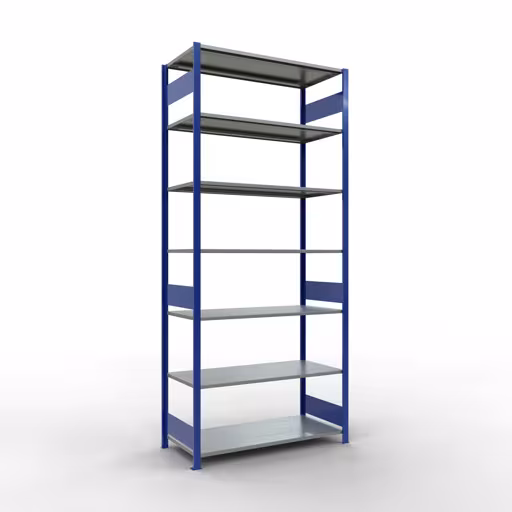 Productafbeelding nr. 14 van het artikel basisplank, legplank-insteeksysteem MULTIplus150, 3000 x 1300 x 600 mm, 7 legborden, RAL 5010 gentiaanblauw/verzinkt uit het plug-in-systeem assortiment van het merk Schulte Lagertechnik