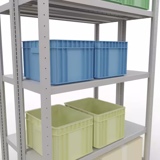 Productafbeelding nr. 16 van het artikel basisplank, dubbele plank, legbord insteeksysteem MULTIplus250, 2000 x 1000 x (2x300) mm, 2x5 legborden, RAL 7035 lichtgrijs uit het assortiment legborden van het merk Schulte Lagertechnik