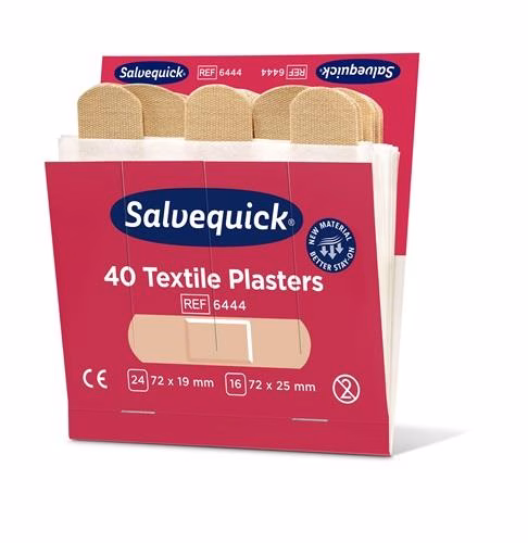 Pleisterstrips Salvequick elastisch 6 navulverpakking van 40 stuks SALVEQUICK
