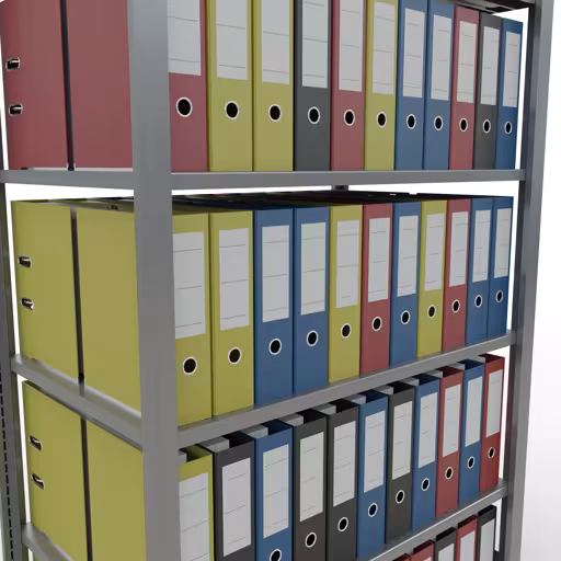 Productafbeelding nr. 16 van het artikel basisplank, kantoorplank, insteeksysteem MULTIplus150, 2000 x 1000 x 600 mm, 6 planken, lengtestangen, verzinkt, zonder middenaanslag Afbeelding nr. 16 van het artikel, kantoorrekken, insteeksysteem MULTIplus150, 2000 x 1000 x 600 mm, 6 legborden, verzinkt, zonder middenaanslag uit de productgroep kantoorrekken van Schulte Lagertechnik