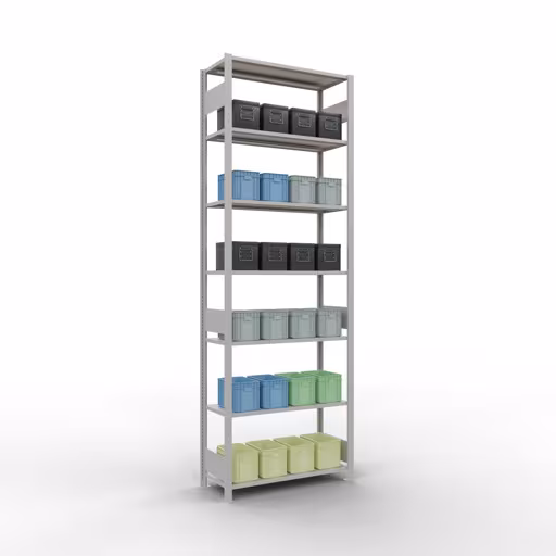 Figuur nr. 13 van het artikel basisrek, legplank-insteeksysteem MULTIplus85, 3000 x 1000 x 400 mm, 7 legborden, RAL 7035 lichtgrijs uit de productgroep insteeksysteem van het merk Schulte Lagertechnik.