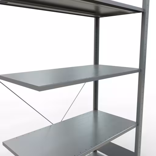 Productafbeelding nr.6 van het artikel Aanbouwplank, legplank-insteeksysteem MULTIplus150, 2000 x 1000 x 500 mm, 5 legborden, verzinkt - Expressline uit het plug-in-systeem assortiment van Schulte Lagertechnik