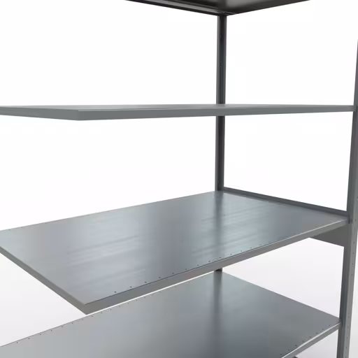 Aanbouwrekken, legborden, insteeksysteem MULTIplus150, 2500 x 1300 x 800 mm (HxBxD), 6 legborden, lengtestangen, verzinkt met GTIN 4004514281562 Aanbouwrekken, legbordstellingen, insteeksysteem MULTIplus150, 2500 x 1300 x 800 mm, 6 legborden, lengtestangen, verzinkt van Schulte Lagertechnik met artikelnr. 12786-130-LR