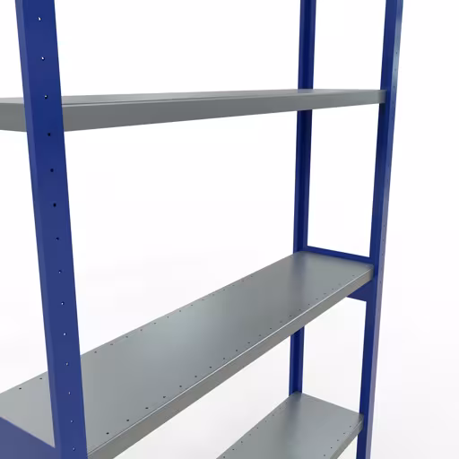 Basisplank, legbord, insteeksysteem MULTIplus250, 3000 x 1300 x 300 mm, 7 legborden, RAL 5010 gentiaanblauw/verzinkt van Schulte Lagertechnik met het artikelnr. 12932-130-LR-B