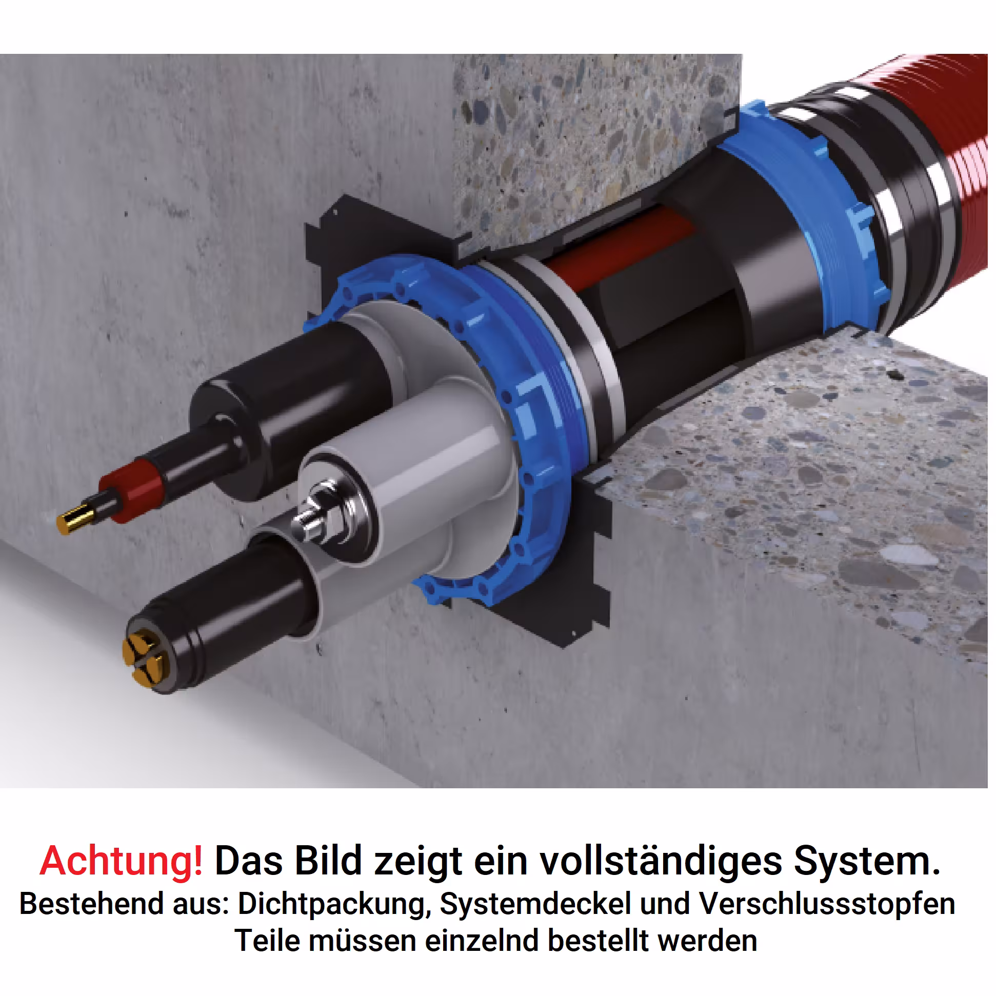 UGA KD110 dubbele afdichting wandkabeldoorvoer KD110-K2/100 dubbele afdichting uit de categorie kabelbescherming met GTIN 4251582401426 KD110 dubbele afdichting wandkabeldoorvoer UGA System-Technik van het merk UGA System-Technik uit de categorie kabelbescherming