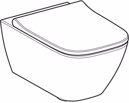 Technische Zeichnung 4062150 Geberit Smyle Set wandcloset, hoekig, met closetzitting, diepspoel, Rimfree, gesloten vorm, wit