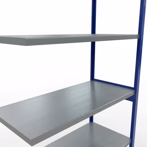 Aanbouwrekken, rekken, insteeksysteem MULTIplus250, 3000 x 1300 x 600 mm (HxBxD), 7 planken, RAL 5010 gentiaanblauw/gegalvaniseerd van Schulte Lagertechnik met het artikelnr. 12967-130-LR-B