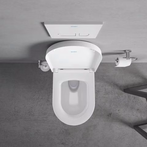 Detailbild 4043002 Duravit ME by Starck wandcloset, randloos, Durafix inbouwspoel, wit, inclusief closetzitting met soft-close mechanisme